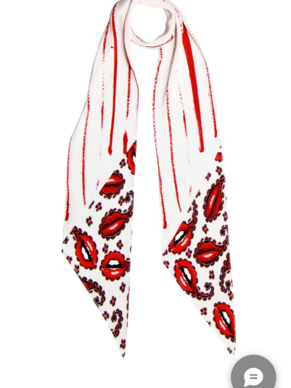 Rockins Lips Paisley Skinny Scarf
